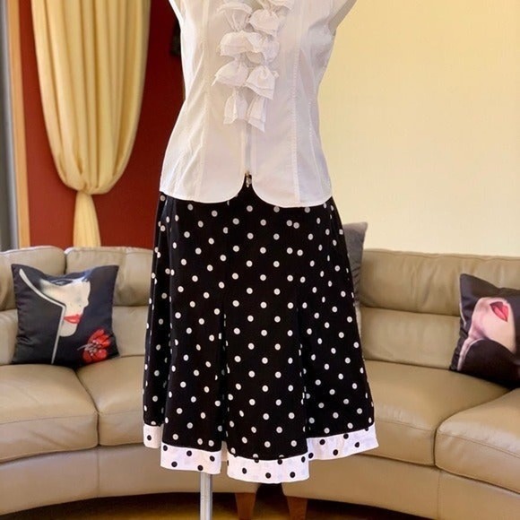 Carole Little Polka Dot Flounce Skirt Size 14 - Picture 1 of 8